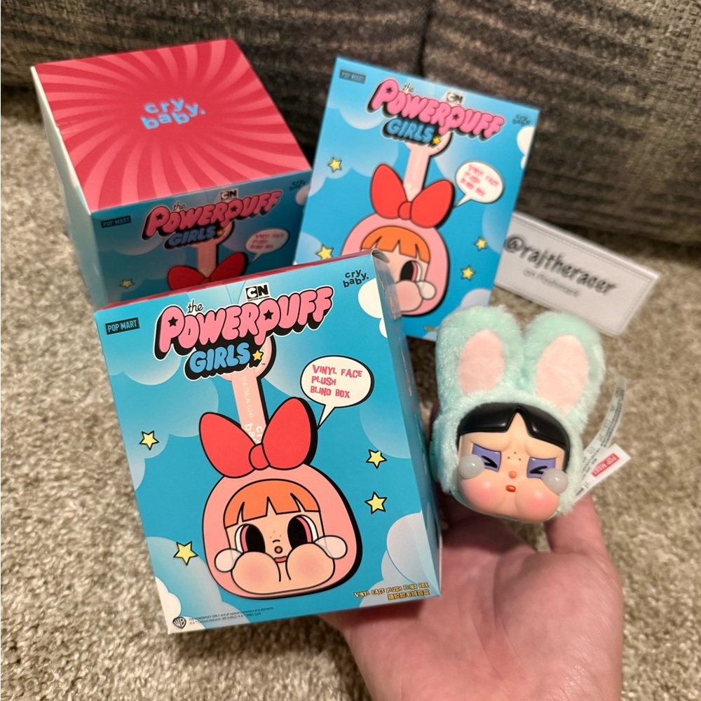 Pop Mart Cry Baby x The Powerpuff Girls - Bunny Buttercup Plush Charm (NIB)